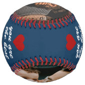 最高のパパー赤いハート父の日2写真 ソフトボール (裏面)