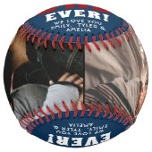 最高のパパー赤いハート父の日2写真 ソフトボール (正面)