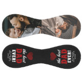 最高のパパー赤いハート父の日2写真 ソフトボール (パネル)