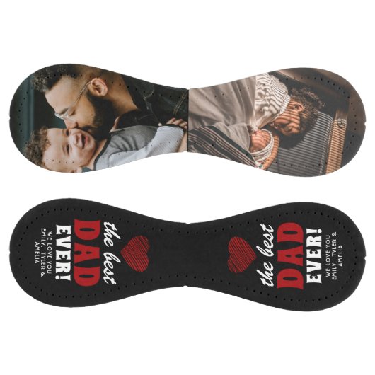 最高のパパー赤いハート父の日2写真 ソフトボール (パネル)