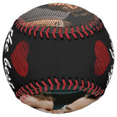 最高のパパー赤いハート父の日2写真 ソフトボール (裏面)