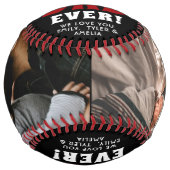 最高のパパー赤いハート父の日2写真 ソフトボール (正面)