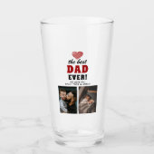 最高のパパー赤いハート父の日2写真 タンブラーグラス (正面)