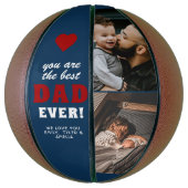 最高のパパー赤いハート父の日2写真 バスケットボール (縦)