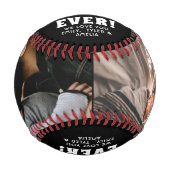 最高のパパー赤いハート父の日2写真 野球ボール (正面)