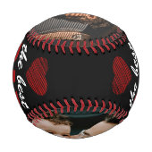 最高のパパー赤いハート父の日2写真 野球ボール (裏面)