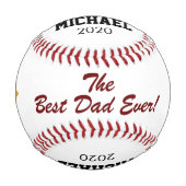 最高のパパー・エバー父の日チャンピオン名 野球ボール (正面)