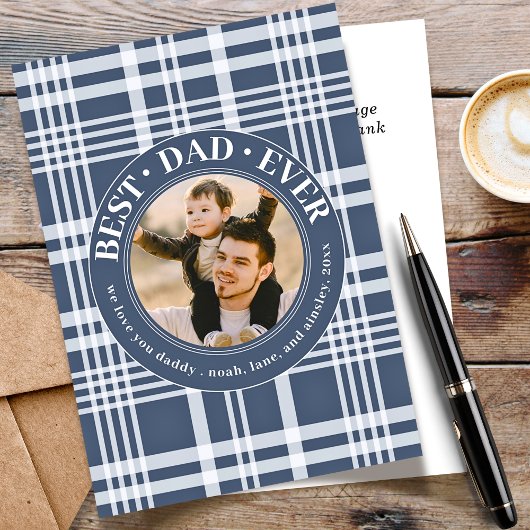 最高のパパー・エバー父の日バッファロー・プレイド写真 シーズンカード