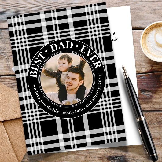 最高のパパー・エバー父の日バッファロー・プレイド写真 シーズンカード