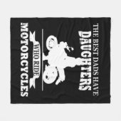 最高のパパ乗りオートバイ フリースブランケット (正面(横))