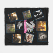 最高のパパ写真おもしろいコラージダコーンユニコーン フリースブランケット (正面(横))