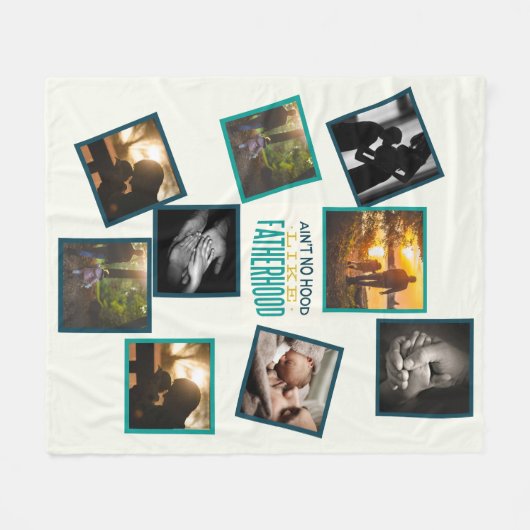 最高のパパ写真おもしろい引用文 フリースブランケット (正面(横))