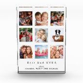 最高のパパ写真カスタム家族コラージュ父 フォトブロック (正面)