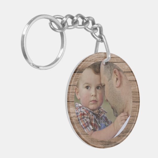 最高のパパ写真カスタム自分の木を作る キーホルダー (正面左)