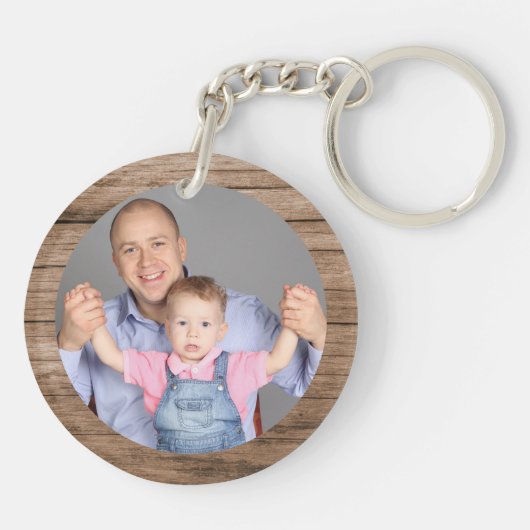 最高のパパ写真カスタム自分の木を作る キーホルダー (裏面)