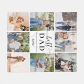 最高のパパ写真コラージモノグラム フリースブランケット (正面(横))