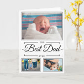 最高のパパ写真コラージュ父の日のグリーティングカード カード (黄色い花)