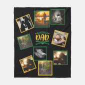 最高のパパ写真コラージュ野球パパ フリースブランケット (正面)