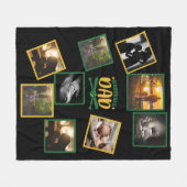 最高のパパ写真コラージュ野球パパ フリースブランケット (正面(横))