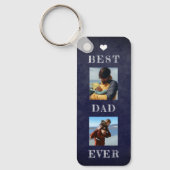 最高のパパ写真パーソナライズされたファーズデー キーホルダー (正面)