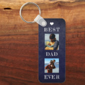 最高のパパ写真パーソナライズされたファーズデー キーホルダー (正面)