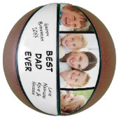 最高のパパ写真パーソナライズされた バスケットボール (縦)