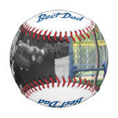最高のパパ写真ファーザーズデイシーブルー 野球ボール (正面)