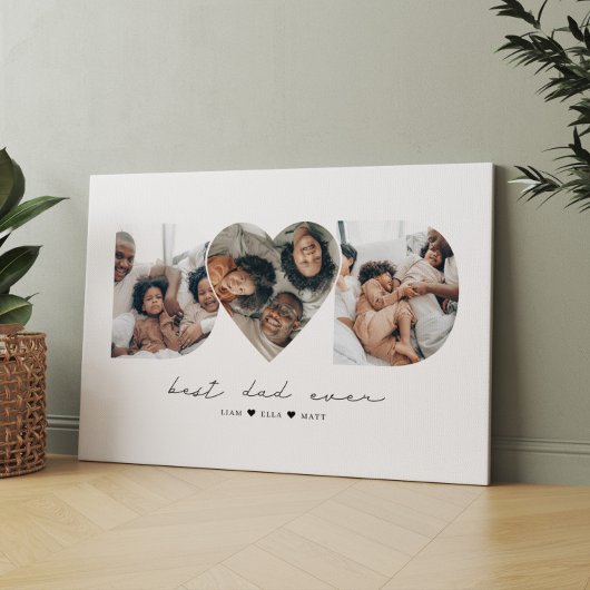 最高のパパ写真モダンコラージギフト キャンバスプリント