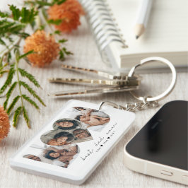 最高のパパ写真モダンコラージギフト キーホルダー