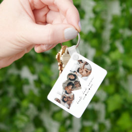 最高のパパ写真モダンコラージギフト キーホルダー