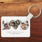最高のパパ写真モダンコラージギフト キーホルダー (正面)