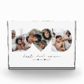 最高のパパ写真モダンコラージギフト フォトブロック (正面)