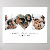 最高のパパ写真モダンコラージギフト ポスター (正面)