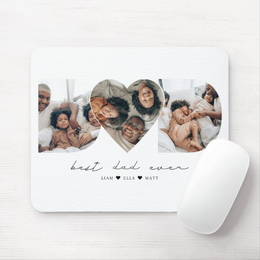 最高のパパ写真モダンコラージギフト マウスパッド (マウス)