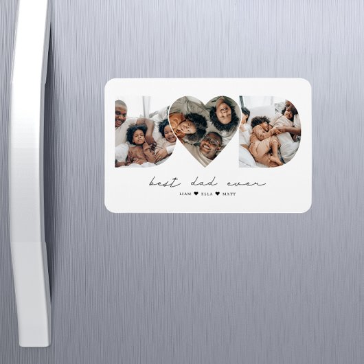 最高のパパ写真モダンコラージギフト マグネット