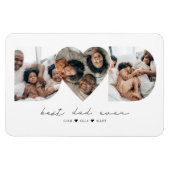 最高のパパ写真モダンコラージギフト マグネット (横)