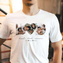 最高のパパ写真モダンコラージギフト Tシャツ