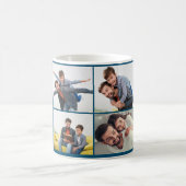 最高のパパ写真モダン青い父の日マグカップ コーヒーマグカップ (中央)