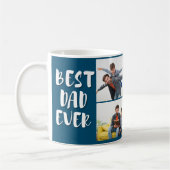 最高のパパ写真モダン青い父の日マグカップ コーヒーマグカップ (左)