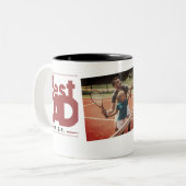 最高のパパ写真モダン黒父の日 ツートーンマグカップ (正面左)