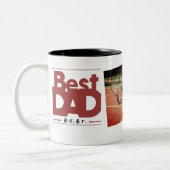 最高のパパ写真モダン黒父の日 ツートーンマグカップ (左)