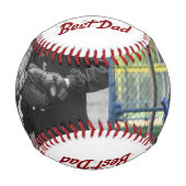 最高のパパ写真父の日ブルゴーニュ 野球ボール (正面)