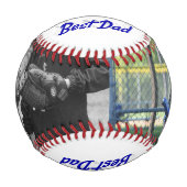 最高のパパ写真父の日ブルー 野球ボール (正面)