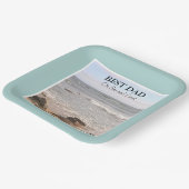 最高のパパ写真：波打つ大西洋海ブルースカイ ペーパープレート (傾斜あり)