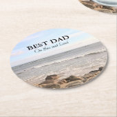 最高のパパ写真：波打つ大西洋海ブルースカイ ラウンドペーパーコースター (アングル)