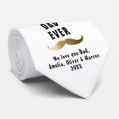 最高のパパ口ひげ父の日3写真コラージュ ネクタイ (ロール)