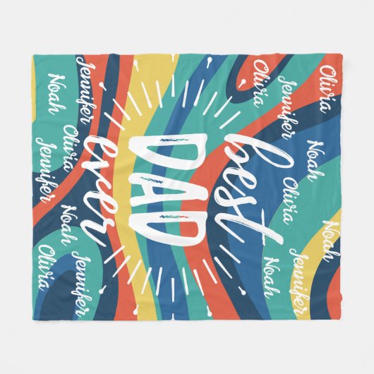 最高のパパ名パーソナライズされた父の日 フリースブランケット (正面(横))