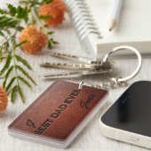 最高のパパ名パーソナライズされた キーホルダー (正面右)