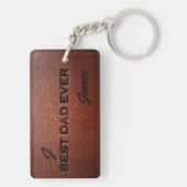 最高のパパ名パーソナライズされた キーホルダー (裏面)