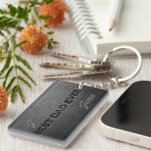 最高のパパ名パーソナライズされたkeychain キーホルダー (正面右)